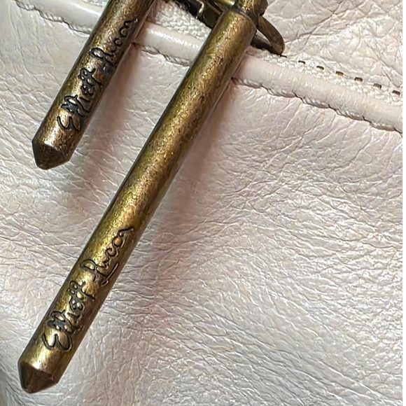 Elliott Lucca Ivory Leather Crossbody Bag Slim Shoulder Purse Minimalist Neutral - Picture 5 of 15